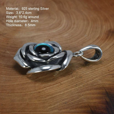 Sterling Silver 925 Rose Vintage Pendant Men & and Women & Lucky Eye Necklace Fashion Men & Jewelry  Handmadebynepal   